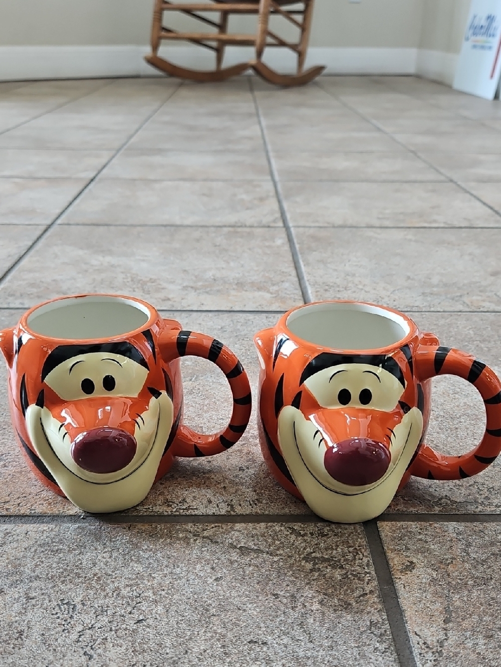 Disney Orange and Black Character Ceramic Mug. Sold Together Or Seperate.